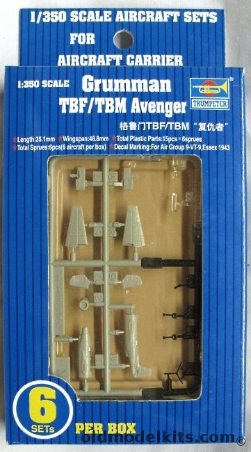 Trumpeter 1/350 6 Grumman TBF/ TBM Avenger Bombers, 06212 plastic model kit